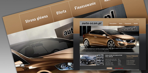strona internetowa z ogłoszeniami niautoryzowanego dealera samochodów marki VOLVO